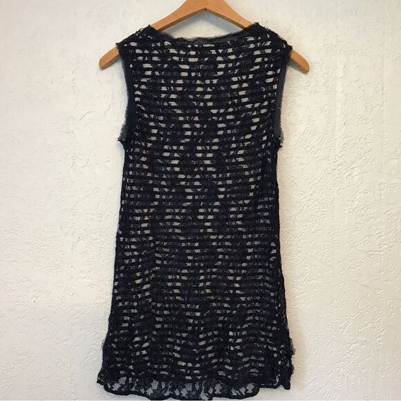 Anthropologie Meadow Rue Lace Overlay Striped Top (M) - Picture 7 of 10